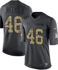 Nike Houston Texans #46 Jon Weeks Black Stitched NFL Limited 2016 Salute to Service Jersey
