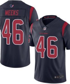 Nike Houston Texans #46 Jon Weeks Navy Blue Stitched NFL Limited Rush Jersey