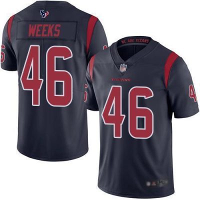 Nike Houston Texans #46 Jon Weeks Navy Blue Stitched NFL Limited Rush Jersey
