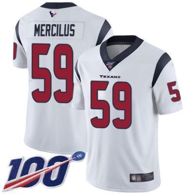 Nike Houston Texans #59 Whitney Mercilus White Stitched NFL 100th Season Vapor Limited Jersey