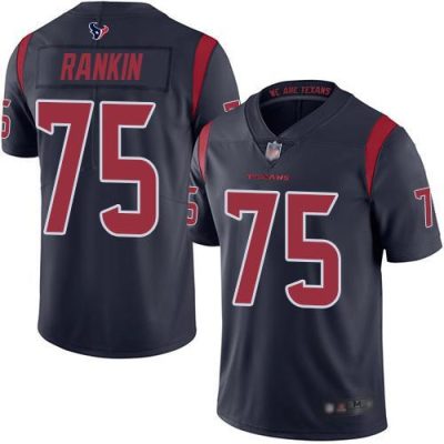 Nike Houston Texans #75 Martinas Rankin Navy Blue Stitched NFL Limited Rush Jersey