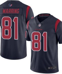 Nike Houston Texans #81 Kahale Warring Navy Blue Stitched NFL Limited Rush Jersey