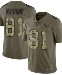 Nike Houston Texans #81 Kahale Warring Olive/Camo Stitched NFL Limited 2017 Salute To Service Jersey