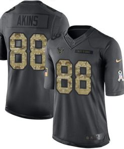 Nike Houston Texans #88 Jordan Akins Black Stitched NFL Limited 2016 Salute to Service Jersey