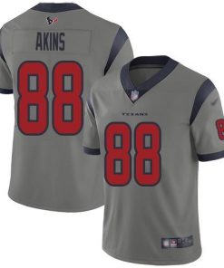 Nike Houston Texans #88 Jordan Akins Gray Stitched NFL Limited Inverted Legend Jersey