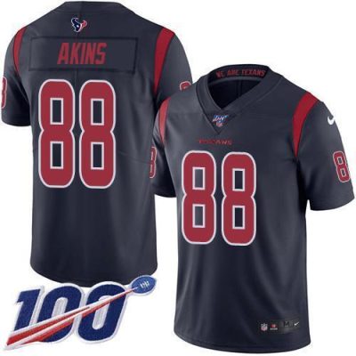 Nike Houston Texans #88 Jordan Akins Navy Blue Stitched NFL Limited Rush 100th Season Jersey