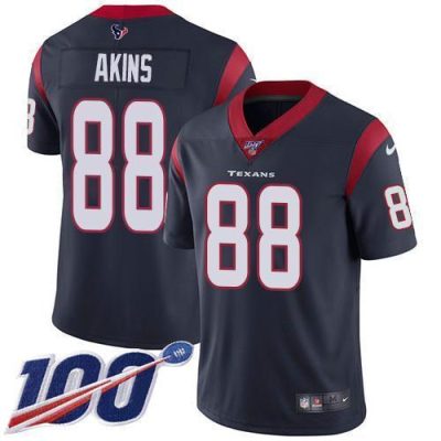 Nike Houston Texans #88 Jordan Akins Navy Blue Team Color Stitched NFL 100th Season Vapor Untouchable Limited Jersey