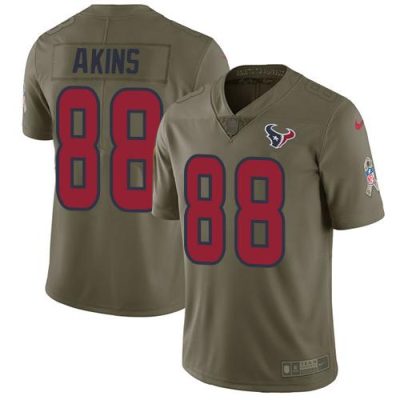Nike Houston Texans #88 Jordan Akins Olive Stitched NFL Limited 2017 Salute To Service Jersey