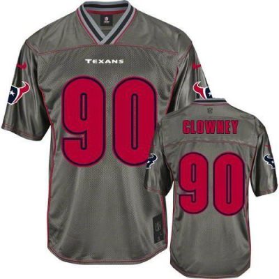 Nike Houston Texans #90 Jadeveon Clowney Grey Stitched NFL Elite Vapor Jersey