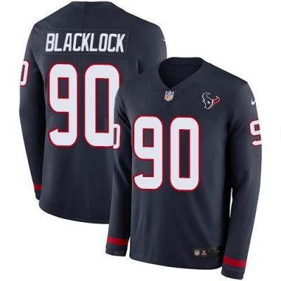Nike Houston Texans #90 Ross Blacklock Navy Blue Team Color Stitched NFL Limited Therma Long Sleeve Jersey
