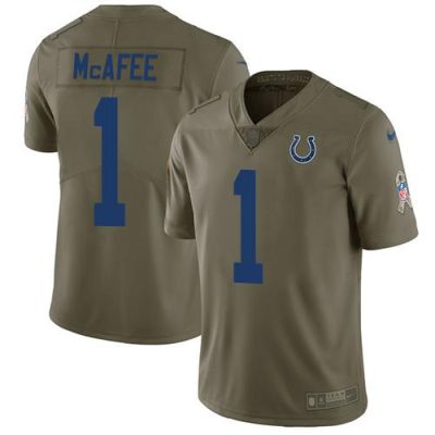 Nike Indianapolis Colts #1 Pat McAfee Olive Stitched NFL Limited 2017 Salute to Service Jersey