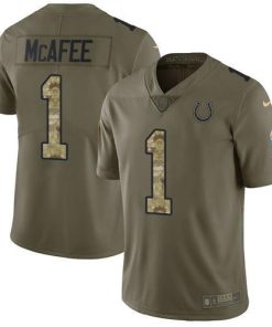 Nike Indianapolis Colts #1 Pat McAfee Olive/Camo Stitched NFL Limited 2017 Salute To Service Jersey