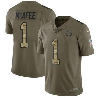 Nike Indianapolis Colts #1 Pat McAfee Olive/Camo Stitched NFL Limited 2017 Salute To Service Jersey