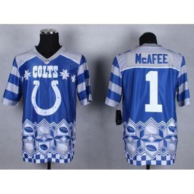 Nike Indianapolis Colts #1 Pat McAfee Royal Blue Stitched NFL Elite Noble Fashion Jersey