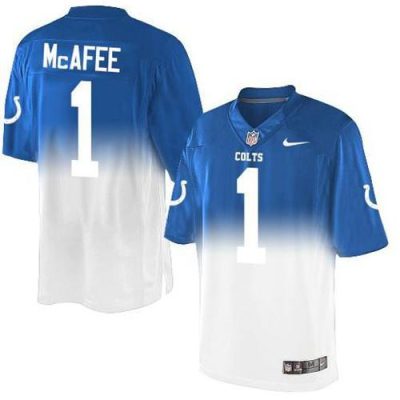 Nike Indianapolis Colts #1 Pat McAfee Royal Blue/White Stitched NFL Elite Fadeaway Fashion Jersey