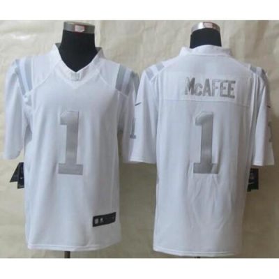 Nike Indianapolis Colts #1 Pat McAfee White Stitched NFL Limited Platinum Jersey