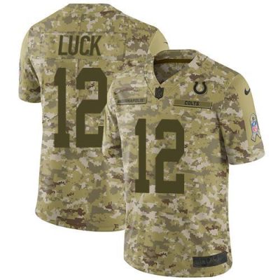 Nike Indianapolis Colts #12 Andrew Luck Camo Stitched NFL Limited 2018 Salute To Service Jersey
