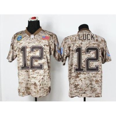 Nike Indianapolis Colts #12 Andrew Luck Camo Stitched NFL New Elite USMC Jersey
