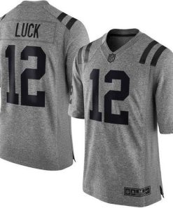 Nike Indianapolis Colts #12 Andrew Luck Gray Stitched NFL Limited Gridiron Gray Jersey