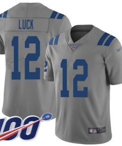 Nike Indianapolis Colts #12 Andrew Luck Gray Stitched NFL Limited Inverted Legend 100th Season Jersey