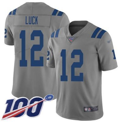 Nike Indianapolis Colts #12 Andrew Luck Gray Stitched NFL Limited Inverted Legend 100th Season Jersey