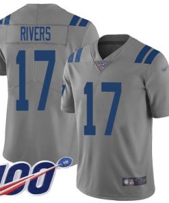 Nike Indianapolis Colts #17 Philip Rivers Gray Stitched NFL Limited Inverted Legend 100th Season Jersey