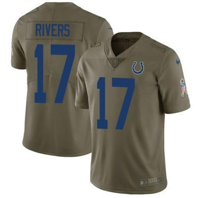 Nike Indianapolis Colts #17 Philip Rivers Olive Stitched NFL Limited 2017 Salute To Service Jersey