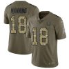 Nike Indianapolis Colts #18 Peyton Manning Olive/Camo Stitched NFL Limited 2017 Salute To Service Jersey