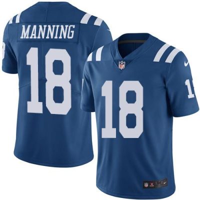 Nike Indianapolis Colts #18 Peyton Manning Royal Blue Stitched NFL Limited Rush Jersey