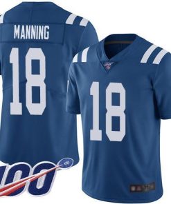 Nike Indianapolis Colts #18 Peyton Manning Royal Blue Team Color Stitched NFL 100th Season Vapor Limited Jersey