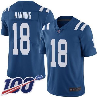 Nike Indianapolis Colts #18 Peyton Manning Royal Blue Team Color Stitched NFL 100th Season Vapor Limited Jersey