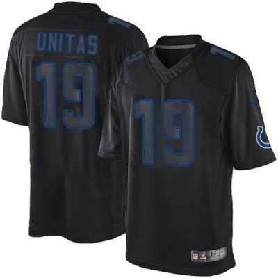 Nike Indianapolis Colts #19 Johnny Unitas Black Stitched NFL Impact Limited Jersey