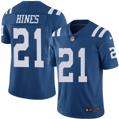 Nike Indianapolis Colts #21 Nyheim Hines Royal Blue Stitched NFL Limited Rush Jersey