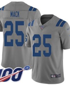 Nike Indianapolis Colts #25 Marlon Mack Gray Stitched NFL Limited Inverted Legend 100th Season Jersey