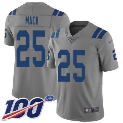 Nike Indianapolis Colts #25 Marlon Mack Gray Stitched NFL Limited Inverted Legend 100th Season Jersey