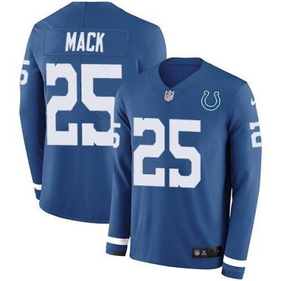 Nike Indianapolis Colts #25 Marlon Mack Royal Blue Team Color Stitched NFL Limited Therma Long Sleeve Jersey