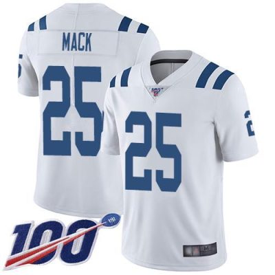 Nike Indianapolis Colts #25 Marlon Mack White Stitched NFL 100th Season Vapor Limited Jersey