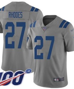Nike Indianapolis Colts #27 Xavier Rhodes Gray Stitched NFL Limited Inverted Legend 100th Season Jersey