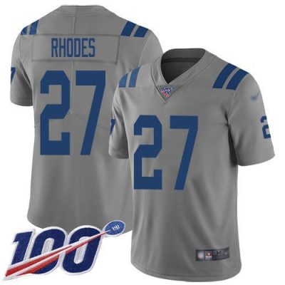 Nike Indianapolis Colts #27 Xavier Rhodes Gray Stitched NFL Limited Inverted Legend 100th Season Jersey