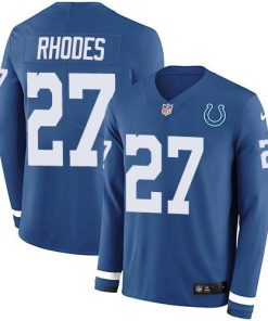 Nike Indianapolis Colts #27 Xavier Rhodes Royal Blue Team Color Stitched NFL Limited Therma Long Sleeve Jersey