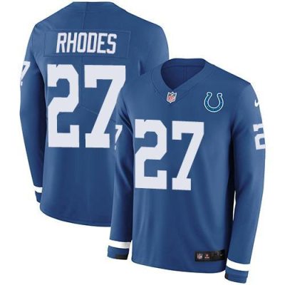 Nike Indianapolis Colts #27 Xavier Rhodes Royal Blue Team Color Stitched NFL Limited Therma Long Sleeve Jersey