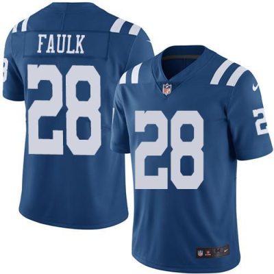 Nike Indianapolis Colts #28 Marshall Faulk Royal Blue Stitched NFL Limited Rush Jersey