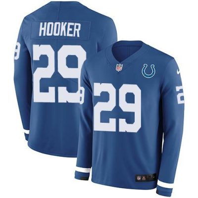 Nike Indianapolis Colts #29 Malik Hooker Royal Blue Team Color Stitched NFL Limited Therma Long Sleeve Jersey