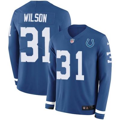 Nike Indianapolis Colts #31 Quincy Wilson Royal Blue Team Color Stitched NFL Limited Therma Long Sleeve Jersey