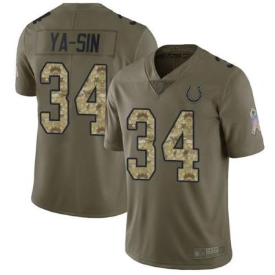 Nike Indianapolis Colts #34 Rock Ya-Sin Olive/Camo Stitched NFL Limited 2017 Salute To Service Jersey