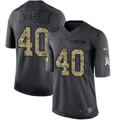 Nike Indianapolis Colts #40 Spencer Ware Black Stitched NFL Limited 2016 Salute to Service Jersey