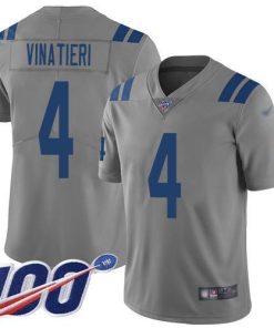 Nike Indianapolis Colts #4 Adam Vinatieri Gray Stitched NFL Limited Inverted Legend 100th Season Jersey