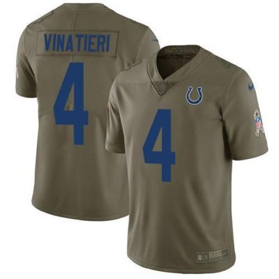 Nike Indianapolis Colts #4 Adam Vinatieri Olive Stitched NFL Limited 2017 Salute to Service Jersey