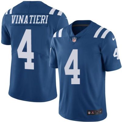 Nike Indianapolis Colts #4 Adam Vinatieri Royal Blue Stitched NFL Limited Rush Jersey