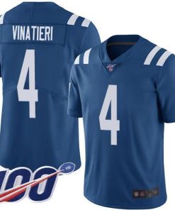 Nike Indianapolis Colts #4 Adam Vinatieri Royal Blue Team Color Stitched NFL 100th Season Vapor Limited Jersey